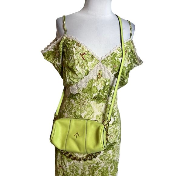 MANU ATELIER Mini Cylinder Bag Green crossbody chain - Picture 2 of 10